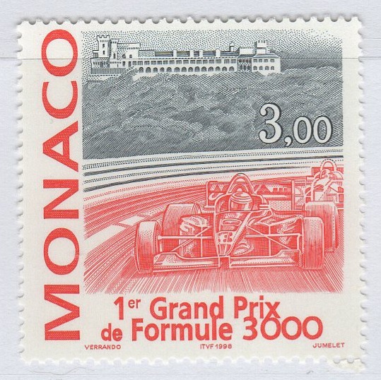 Francobollo Monaco Anno 1998 Primo Gran Premio automobilistico di Formula 3000