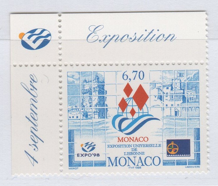 Francobollo Monaco Anno 1998 Expo 98 Esposizione mondiale Lisbona
