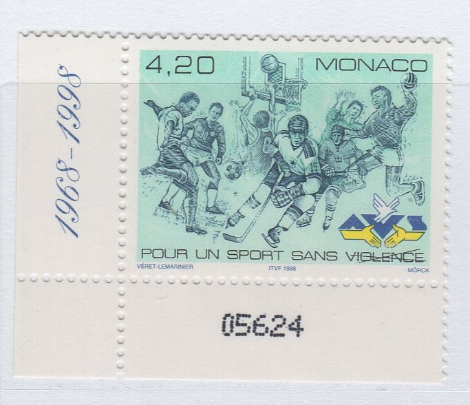 Francobollo Monaco Anno 1998 Per lo sport senza violenza