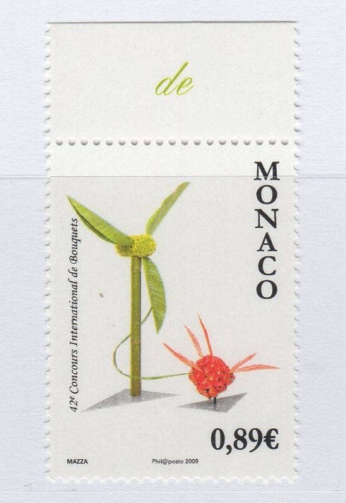 Francobollo Monaco Anno 2009 42esimo concorso di composizione floreale