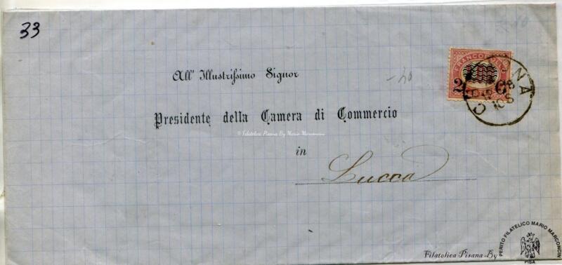 50 Storia postale  Italia    Piego di Servizio  1878