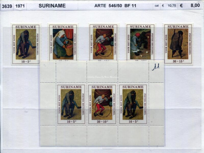 Francobolli e foglietto Suriname - Anno 1971 QUADRI