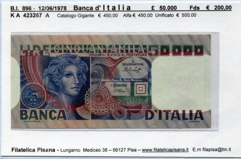 Banconota Italia - data 12/06/1978 - Lire 50.000