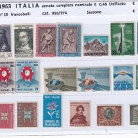 Francobolli nuovi Italia: annata completa 1963