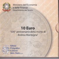 Moneta commemorativa Italia Repubblica Euro 10,00 Cinquecentesimo Anniversario morte Andrea Mantegna Anno 2006 Proof