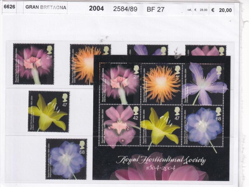 Francobolli Foglietti Gran Bretagna Anno 2004 Serie Royal Horticultural Society