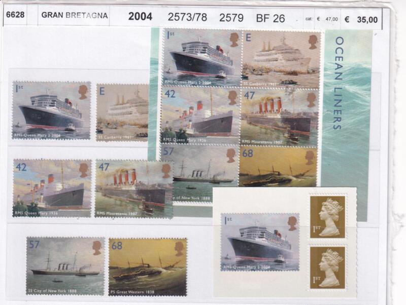 Francobolli Foglietti Gran Bretagna Anno 2004 Serie Ocean Liners