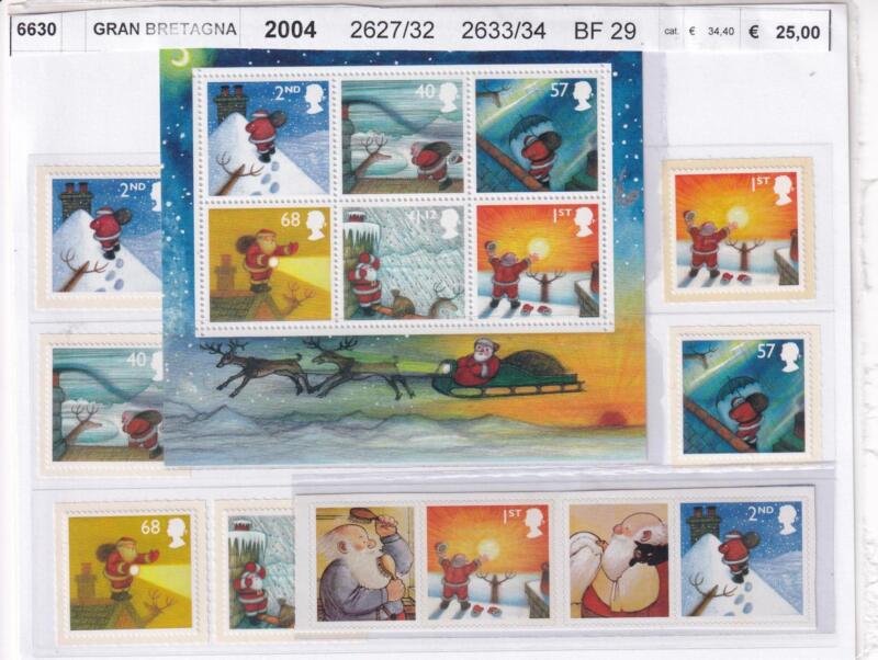 Francobolli Foglietti Gran Bretagna Anno 2004 Serie Santa Claus