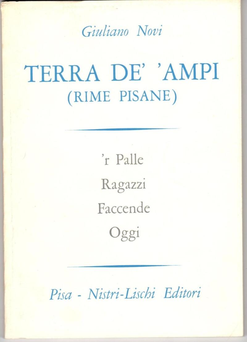 Novi G., Terra de' 'ampi (rime pisane). 'r Palle, Ragazzi, Faccende, Oggi, 1982