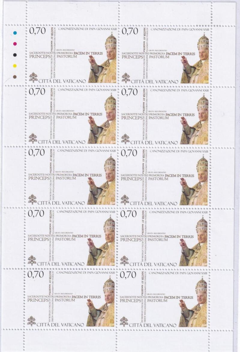 Minifoglio Vaticano Anno 2014 cat. n. 1660 Canonizzazione Papa Giovanni XXIII