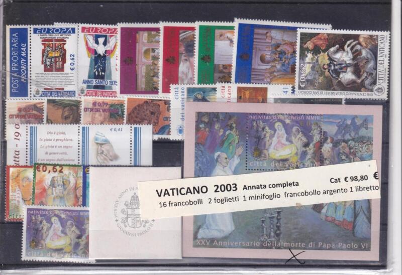 Francobolli Vaticano Anno 2003 Annata completa