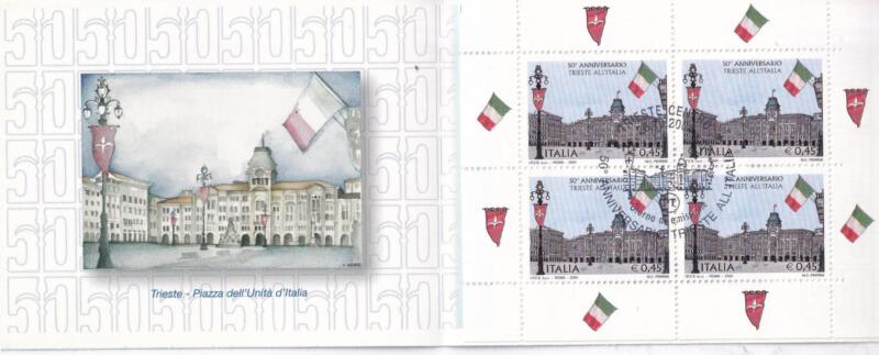 Libretto Italia Anno 2004 Mostra filatelica per 50esimo Anniversario ritorno di Trieste all'Italia (Lb n. 24) con Annullo speciale