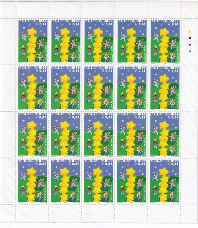 Minifogli San Marino Anno 2000 Europa (cat. n. 1730)