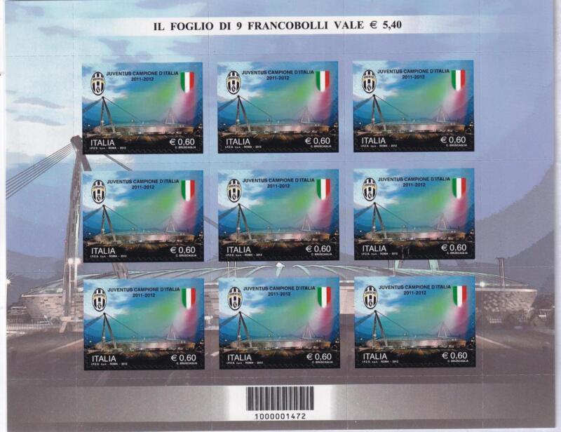 Minifoglio Italia Anno 2012 cat. n. 3390 Juventus Campione d'Italia 2011-2012
