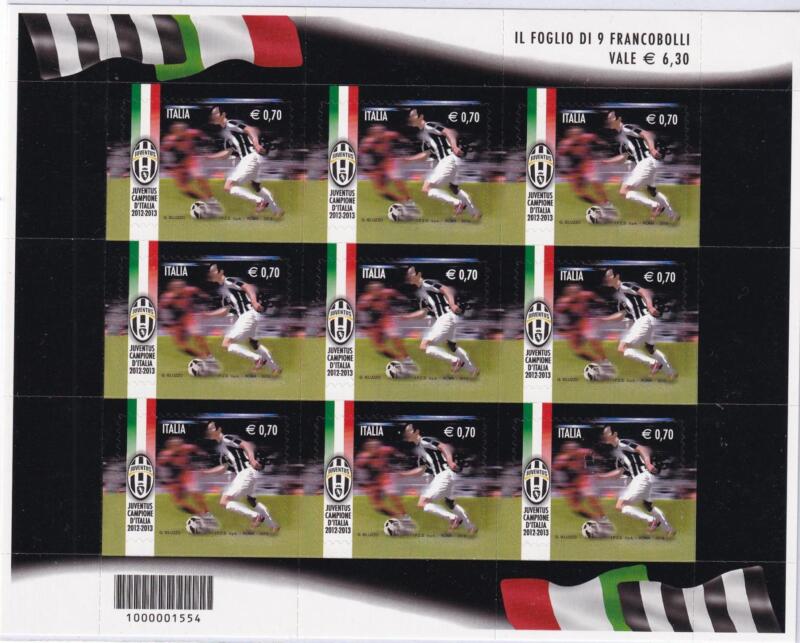 Minifoglio Italia Anno 2013 cat. n. 3492 Juventus Campione d'Italia 2012-2013