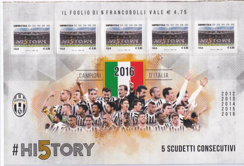 Minifoglio Italia Anno 2016 cat. n. 3759 Juventus Campione d'Italia 2015-2016