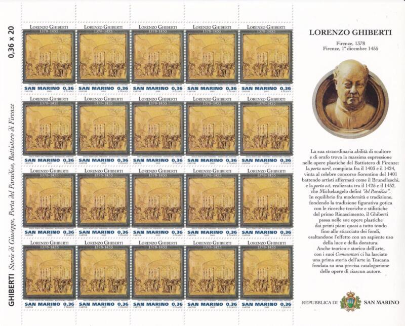 Minifogli San Marino Anno 2005 Artisti (cat. n. 2079-2082)