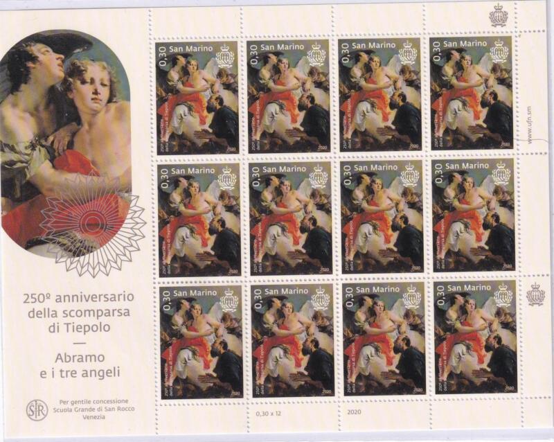 Minifogli San Marino Anno 2018 Bicentenario della morte di Giambattista Tiepolo (cat. n. 2682-2683)