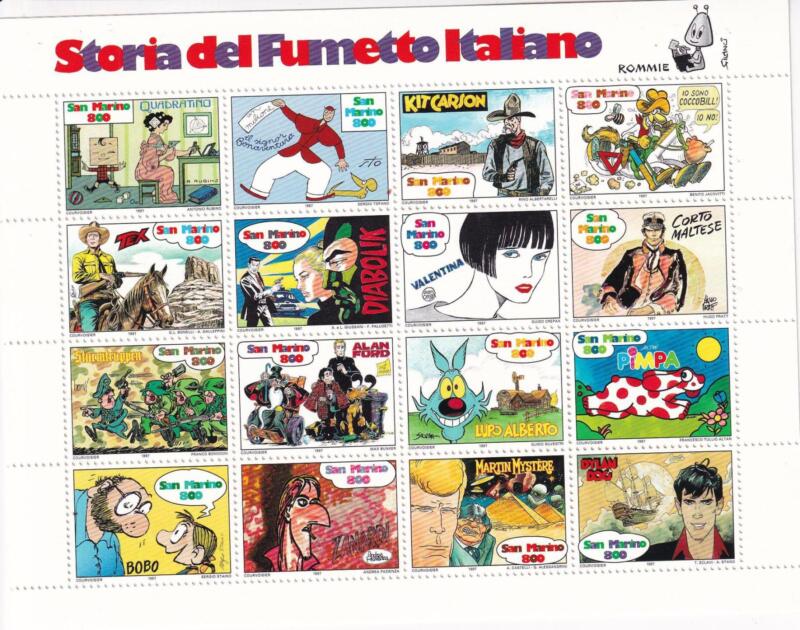 Foglietto San Marino Anno 1997 Storia del fumetto italiano (BF. n. 56)