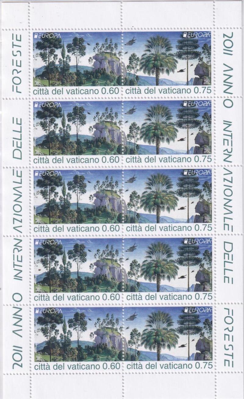 Foglietto Vaticano, Anno 2011, Europa. Le foreste (BF n. 68)