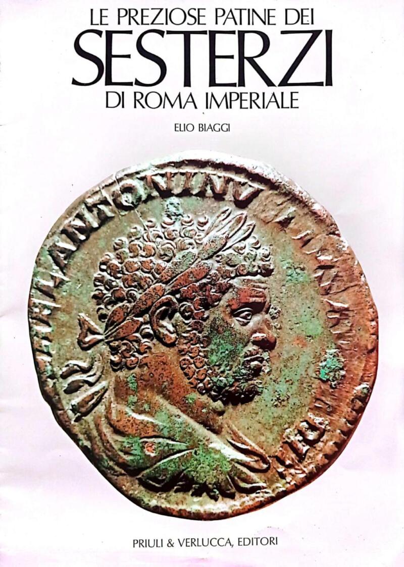 Brochure illustrativa di 'Le preziose patine dei sesterzi di Roma Imperiale'