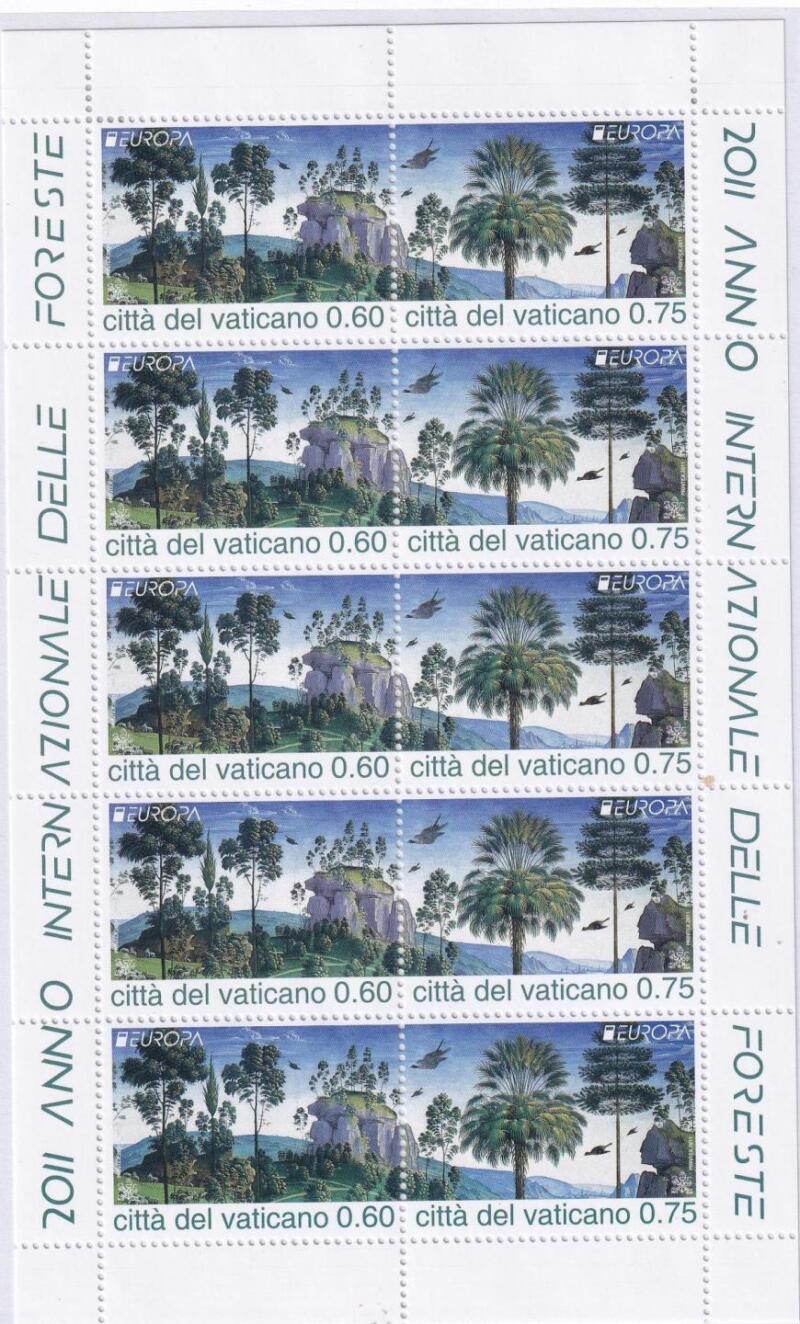Foglietto Vaticano, Anno 2011, Europa. Le foreste (BF n. 68)