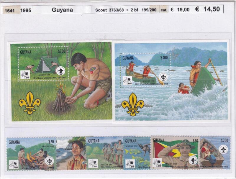 Francobolli e Foglietti Guyana, Anno 1995, Scout (cat. n. 3763-3768, BF n. 199-200)
