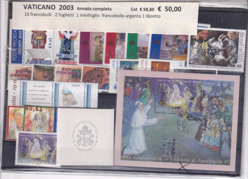 Francobolli Vaticano, Annata completa 2003