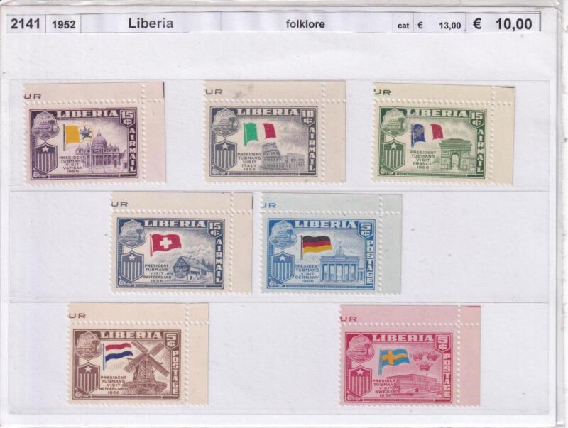 Francobolli Liberia, Anno 1952, Folklore