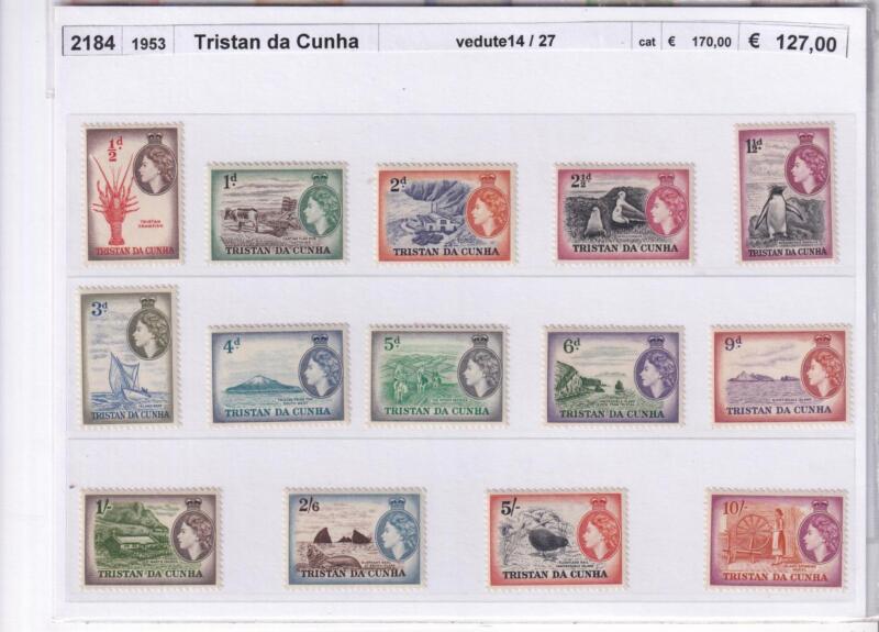 Francobolli Tristan da Cunha, Anno 1953, Serie Vedute (cat. n. 14-27)