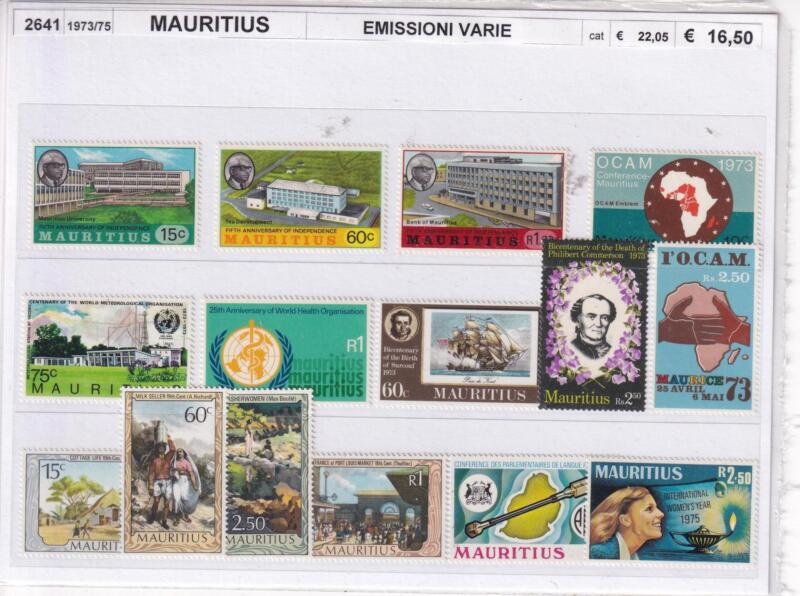 Francobolli Mauritius, Anni 1973-1975, Varie emissioni