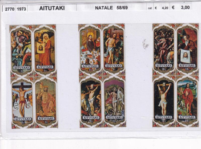 Francobolli Aitutaki, Anno 1973, Natale (cat. n. 58-69)