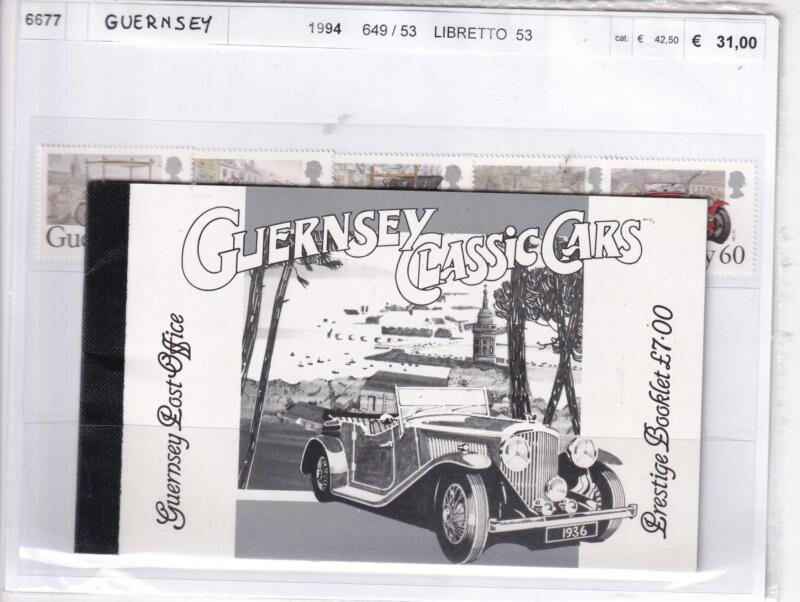Francobolli e Libretto Guernsey, Anno 1994, Varie emissioni (cat. n. 649-653, Lb. n. 53)