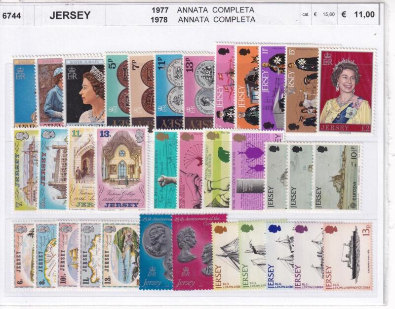 Francobolli Jersey, Anni 1977-1978, Annate complete (cat. da n. 151 a n. 185)