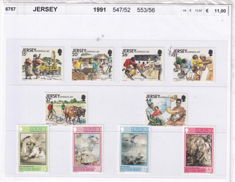 Francobolli Jersey, Anno 1991, Varie emissioni (cat. n. 547-552, n. 552-556)