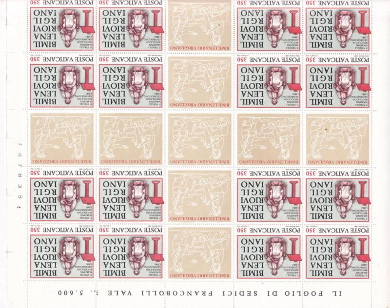 Fogli Francobolli Vaticano, Anno 1981, Serie completa Bimillenario Virgiliano (cat. n. 688-589)