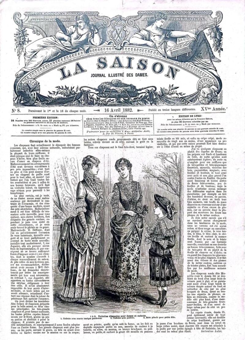 Rivista La Saison n. 8 del 16 aprile 1882, Anno XV