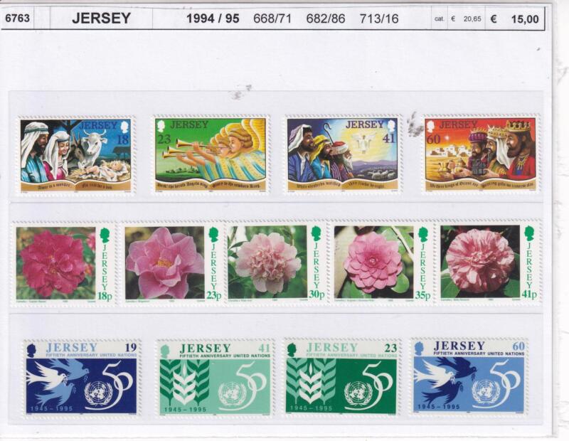 Francobolli Jersey, Anni 1994 e 1995, Varie emissioni (cat. n. 668-671, cat. n. 682-686, cat. n. 713-716)