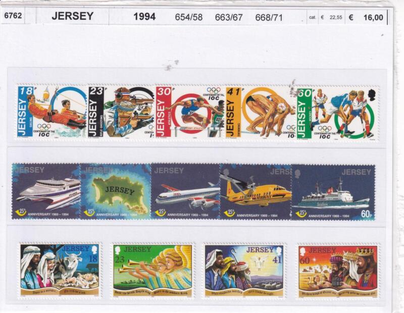 Francobolli Jersey, Anno 1994, Varie emissioni (cat. n. 654-658, n. 663-667, n. 668-671)