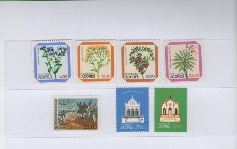 Francobolli Azzorre Anno 1982 Annata completa (cat. da n. 349 a n. 355)