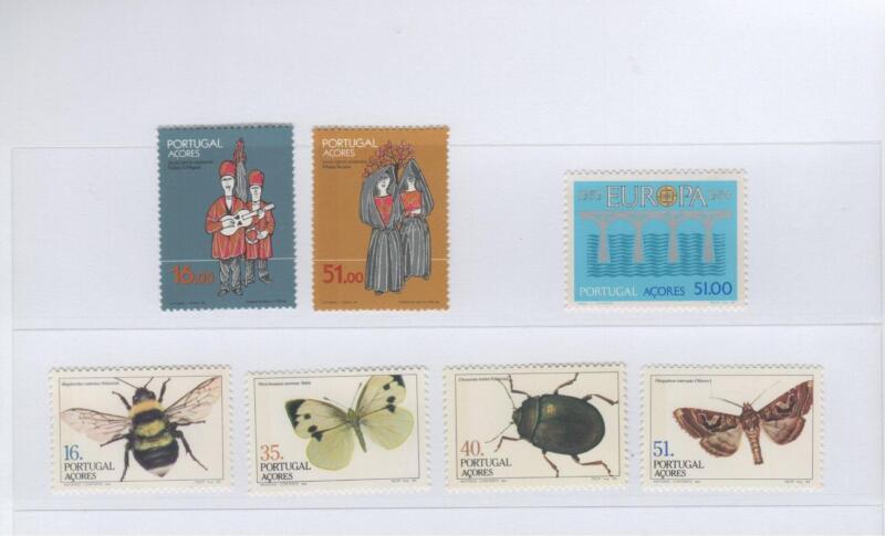 Francobolli Azzorre Anno 1984 Annata completa (cat. da n. 362 a n. 368)