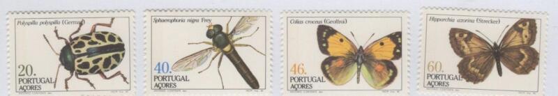 Francobolli Azzorre Anno 1985 Insetti locali Seconda serie