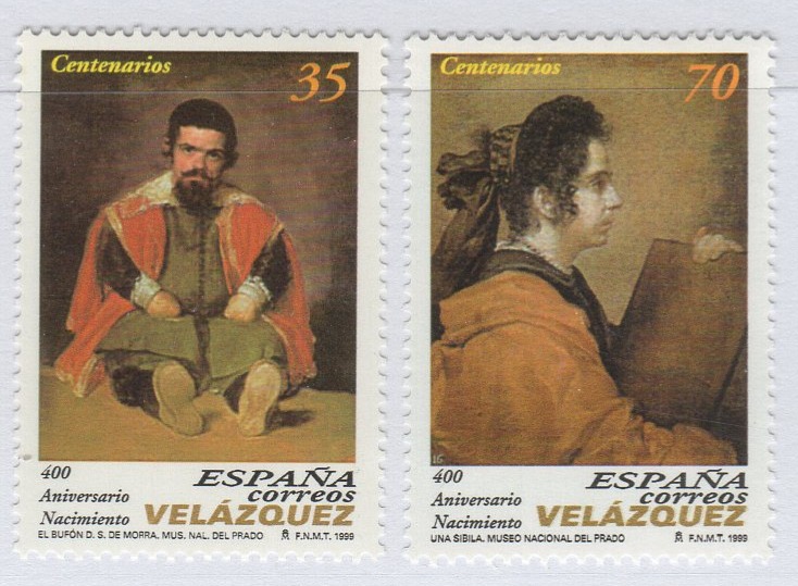Francobolli Spagna Anno 1999 Quarto centenario della nascita di Velasquez (cat. n. 3225-3226)