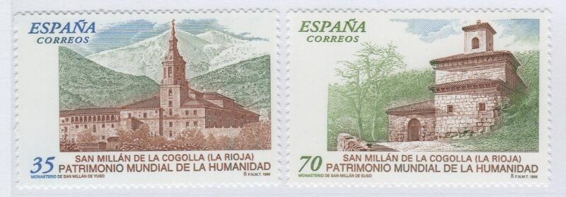 Francobolli Spagna Anno 1999 Patrimonio mondiale dell’umanità Monasteri (cat. n. 3229-3230)