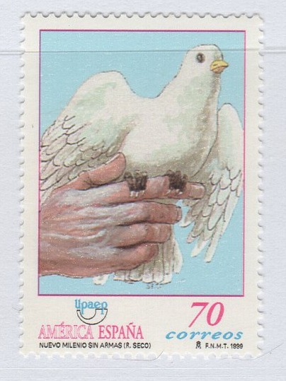 Francobollo Spagna Anno 1999 U.P.A.E.P. Unione Postale Universale America Spagna Portogallo (cat. n. 3244)