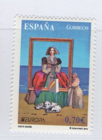 Francobollo Spagna Anno 2012 Europa Visitate la Spagna Dipinto di Enrique Jiménez Carrero (cat. n. 4421)
