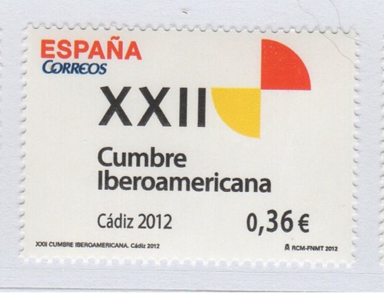 Francobolli Spagna Anno 2012 22esimo Vertice Iberoamericano Cadice (cat. n. 4477)