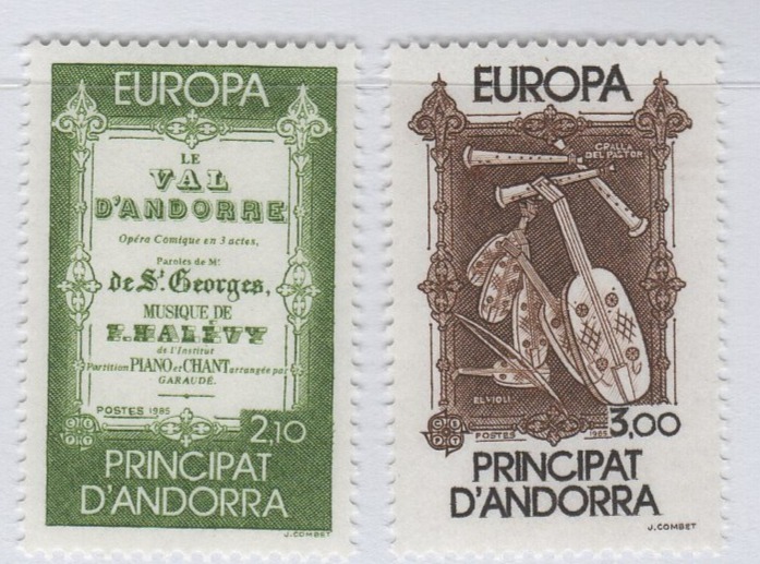 Francobolli Andorra Francese Anno 1985 Europa Anno europeo della musica