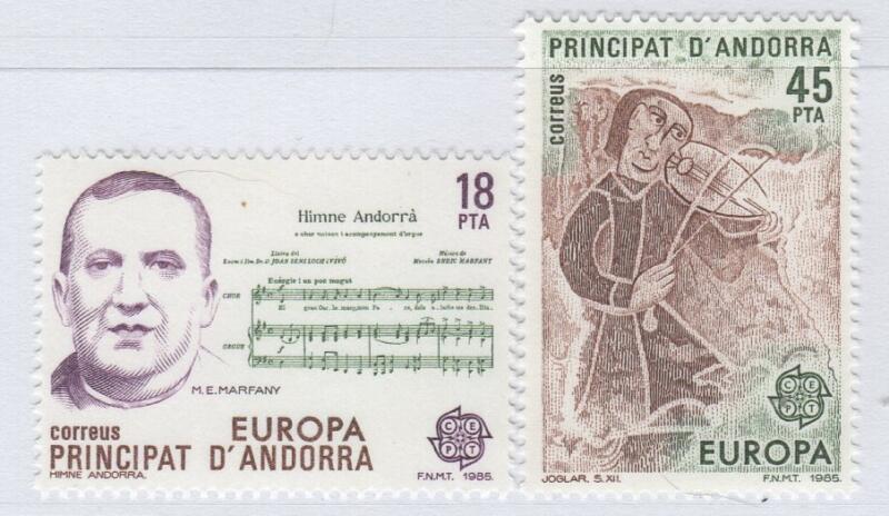 Francobolli Andorra Spagnola Anno 1985 Europa Anno europeo della musica