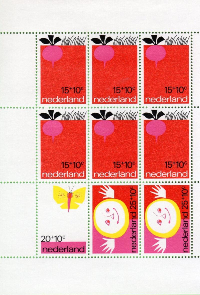 Foglietto Olanda Anno 1971 Pro Infanzia Disegni di bambini (BF 10)